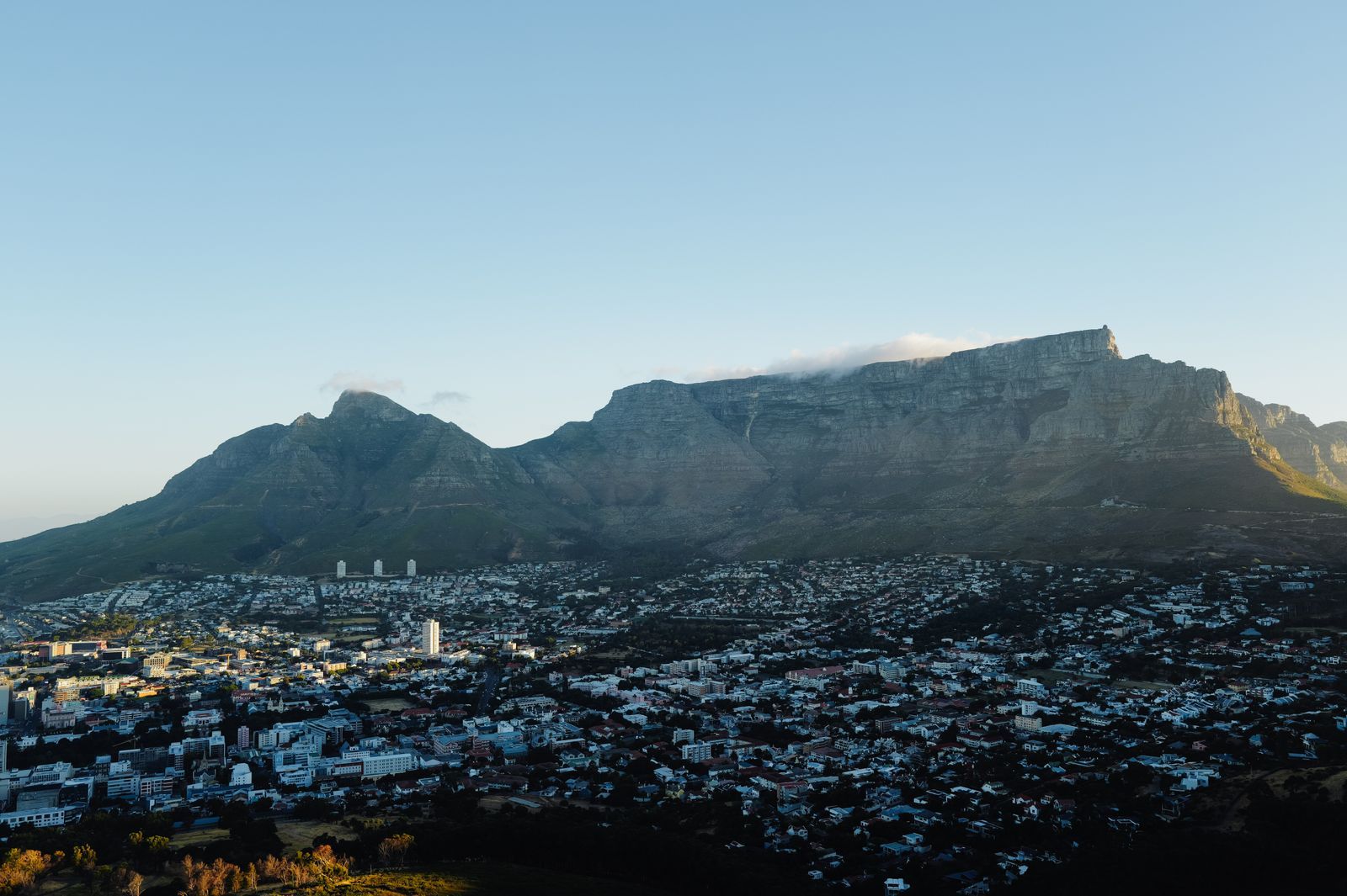 Cape Town and Table Mountain from the air